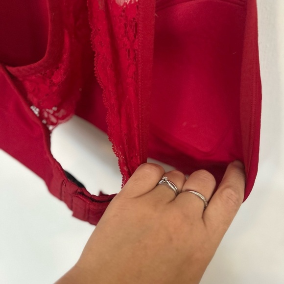 Torrid Curve Seamless Flirt Lace Back Padded No Wire Red Bralette Size 0, Large - Picture 5 of 5